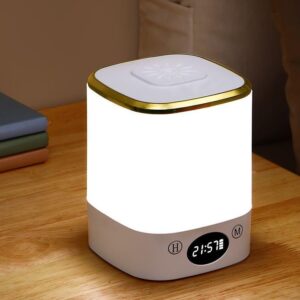 Lámpara LED recargable con reloj