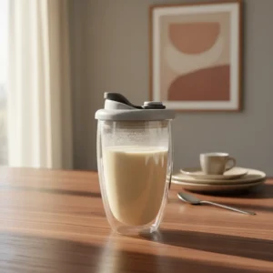 Vaso térmico vidrio doble pared tapa silicona 450 mL